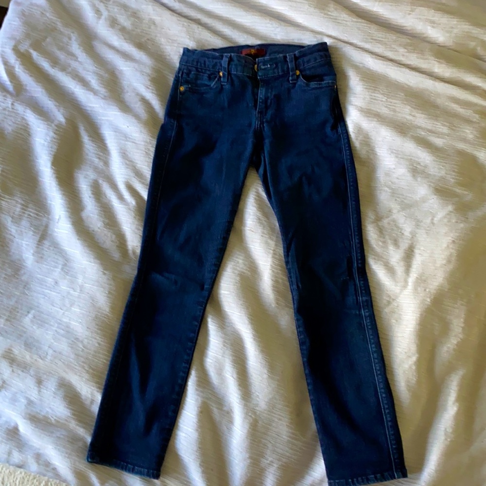 Ankle length 7 for all mankind dark blue jeans